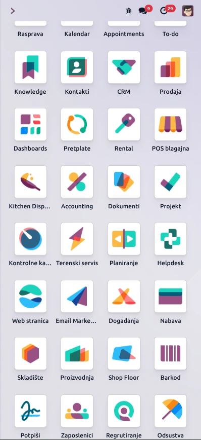 odoo erp implementacija hrvatska moduli prodaja računovodstvo skladište